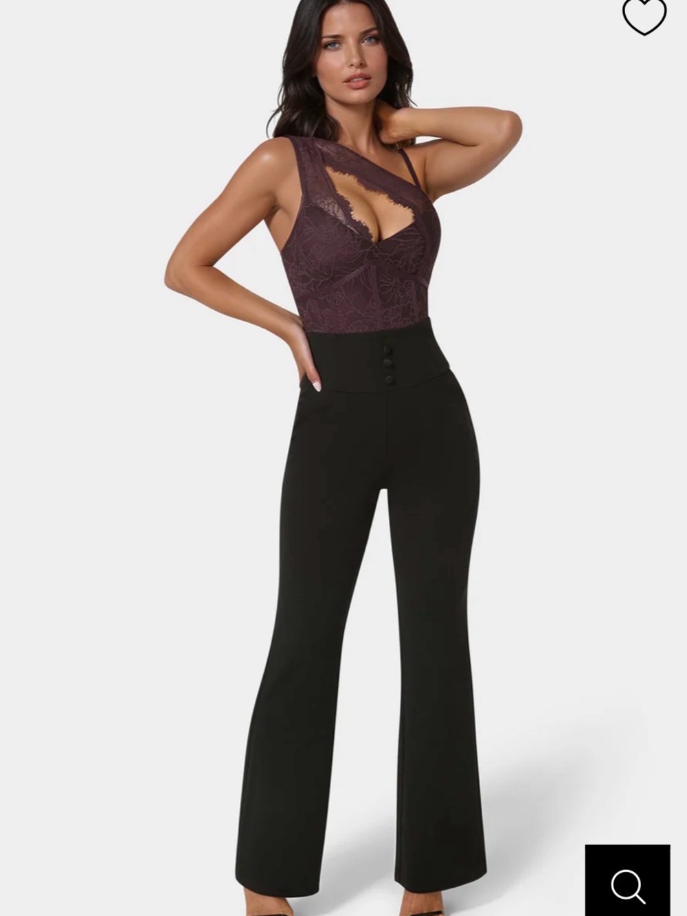 NWT Bebe ASYMMETRIC LACE JUMPSUIT